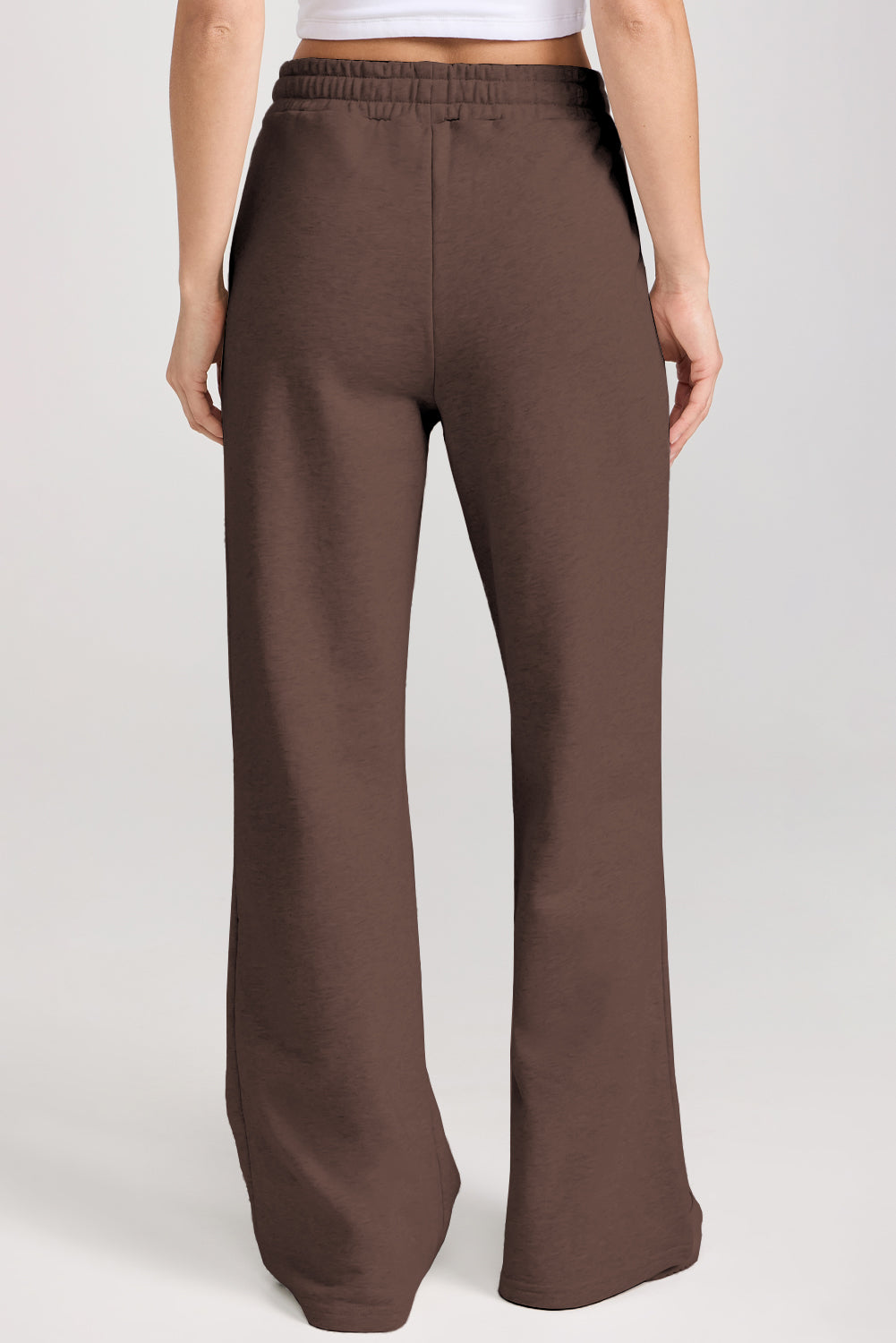 Solid Collared Sweatshirt and High Waist Pants