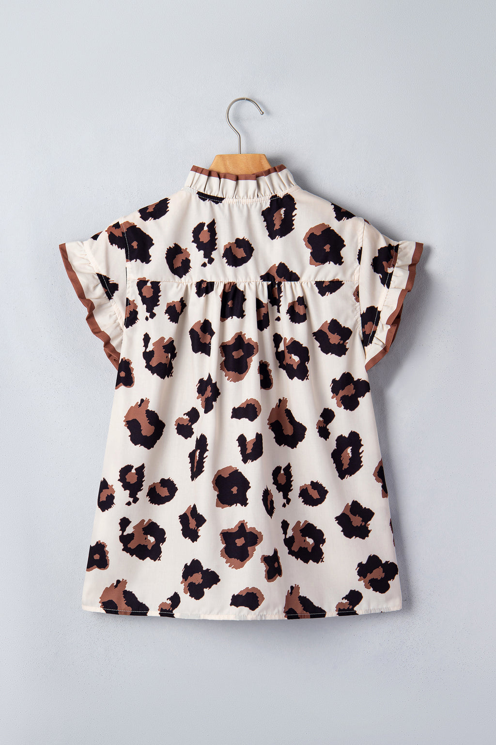 Printed Ruffle Sleeve Summer Blouse