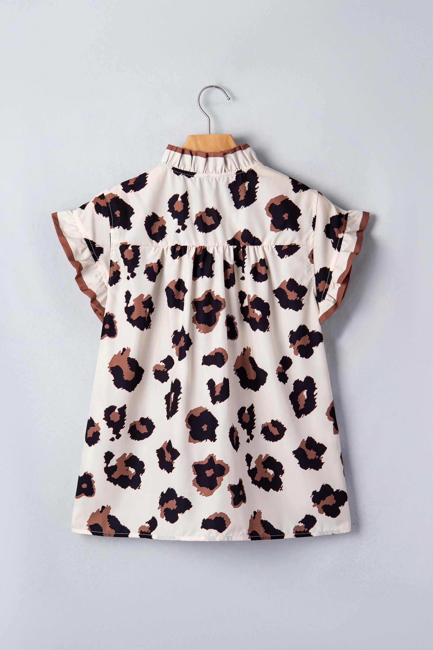Printed Ruffle Sleeve Summer Blouse