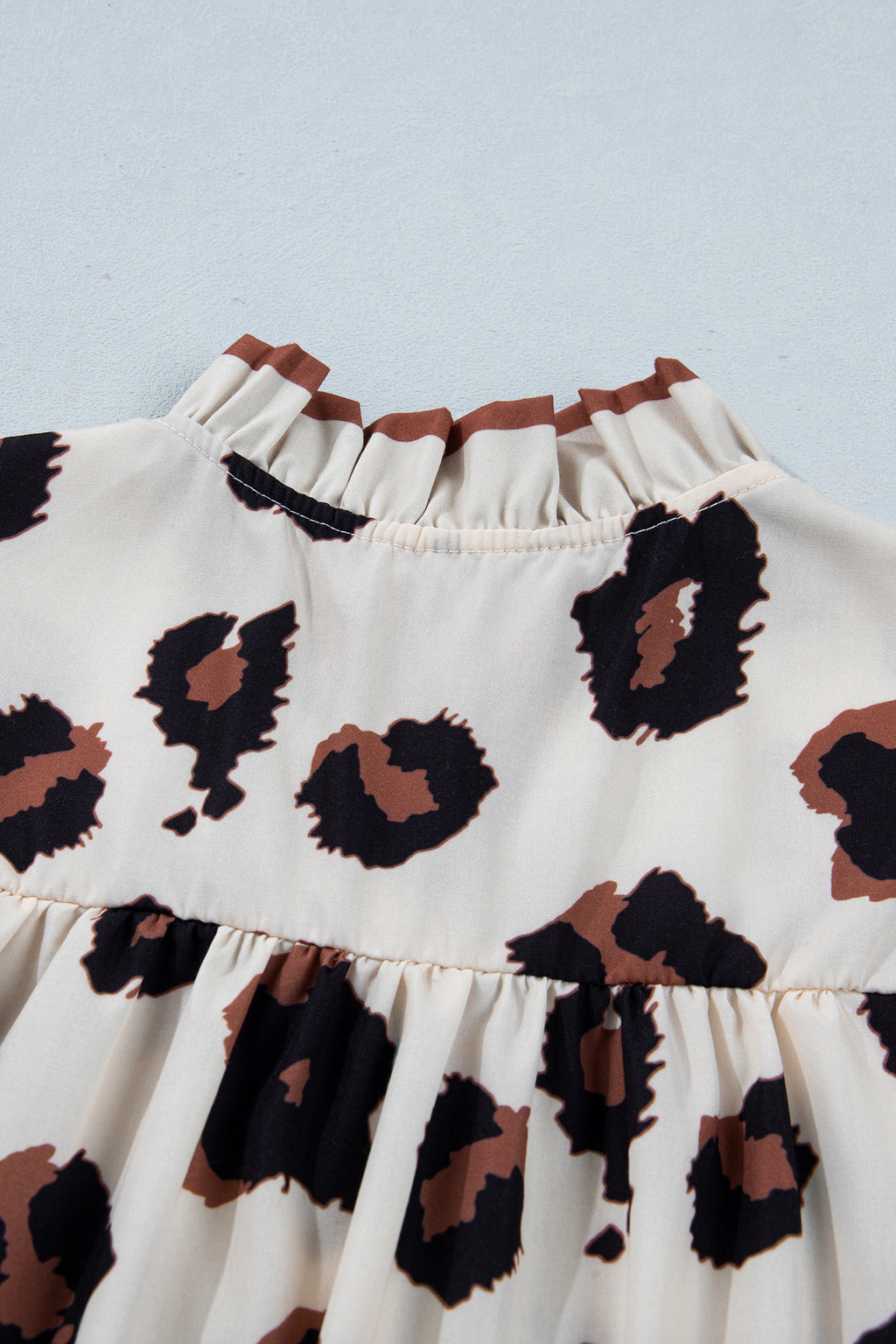 Printed Ruffle Sleeve Summer Blouse