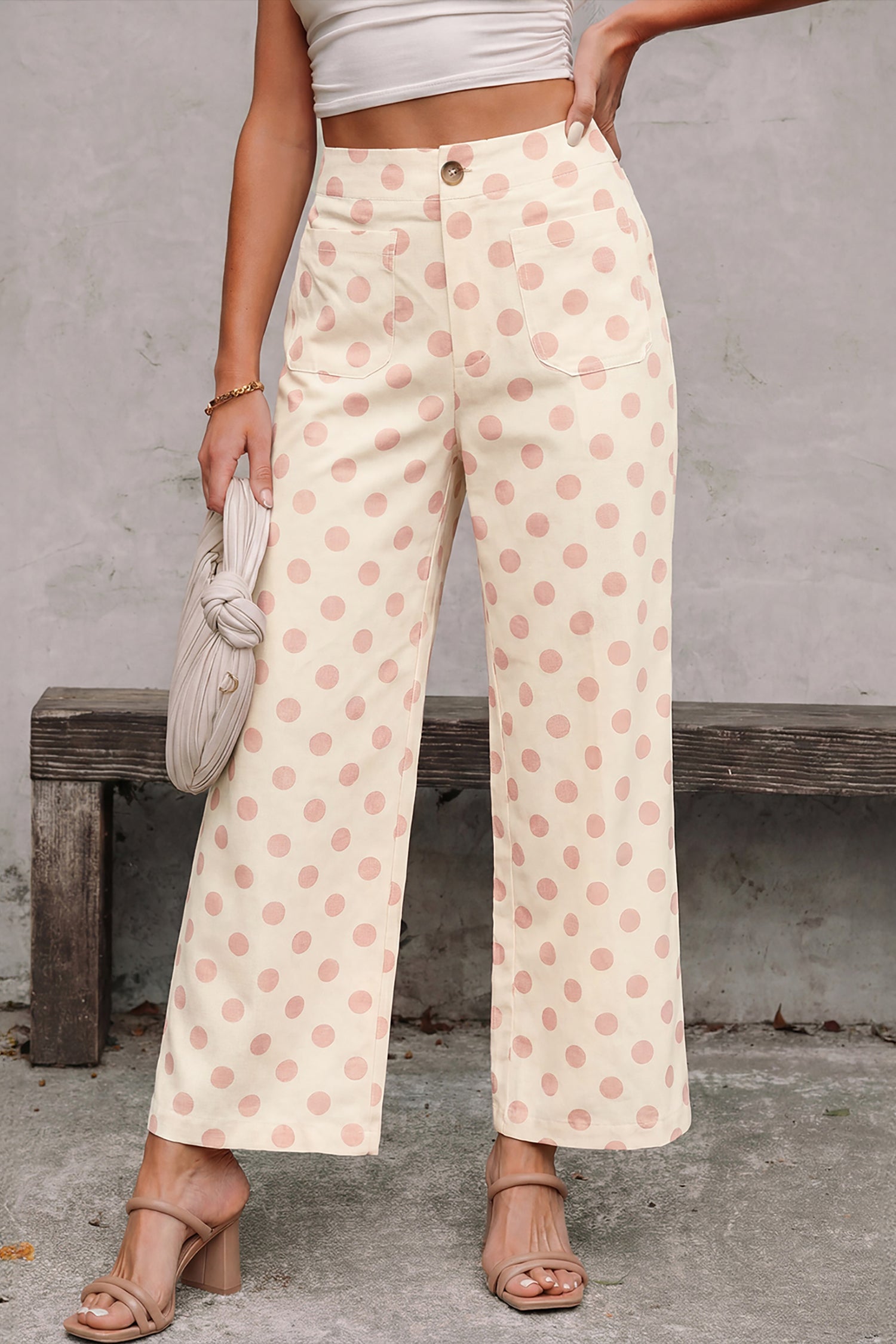 Pocket Mid-rise Straight Leg Pants