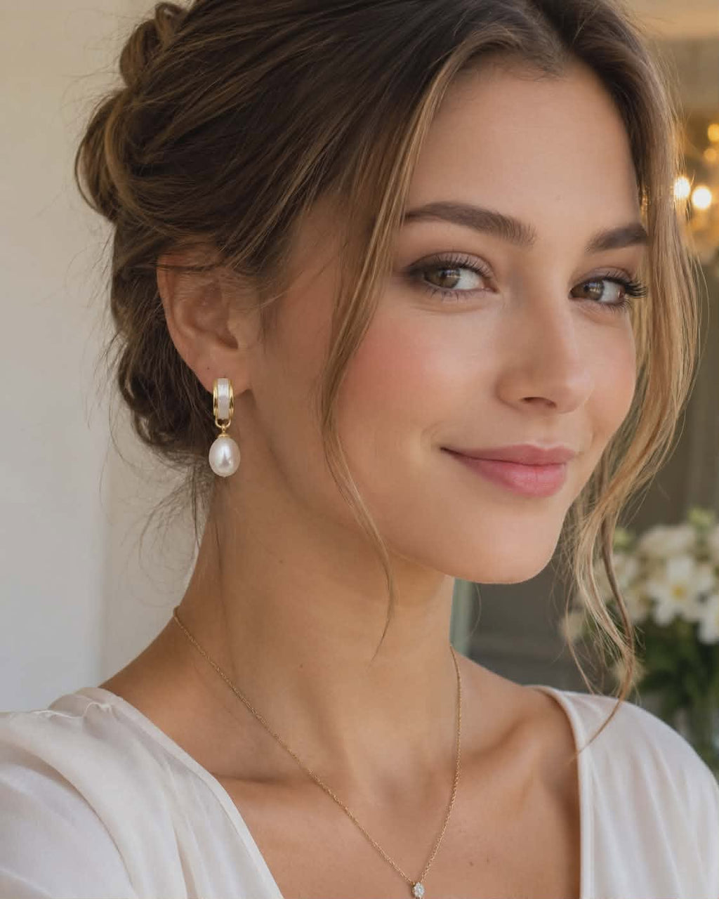 Natural Fresh water Pearl 18K plated