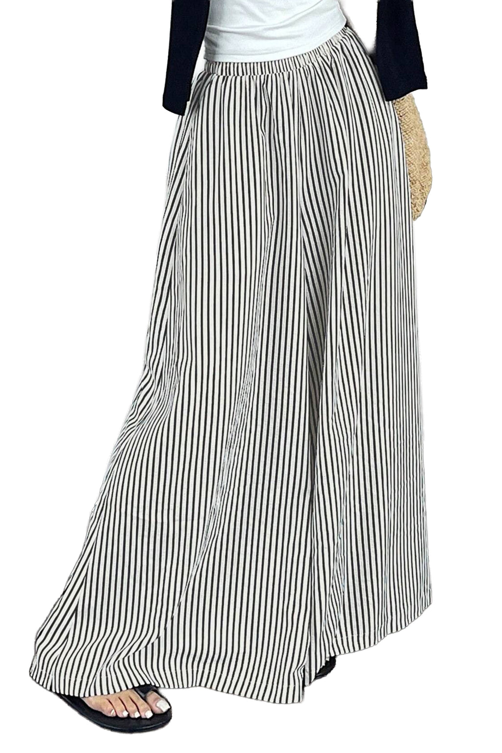 Elastic Waist Ultra Wide Leg Pants