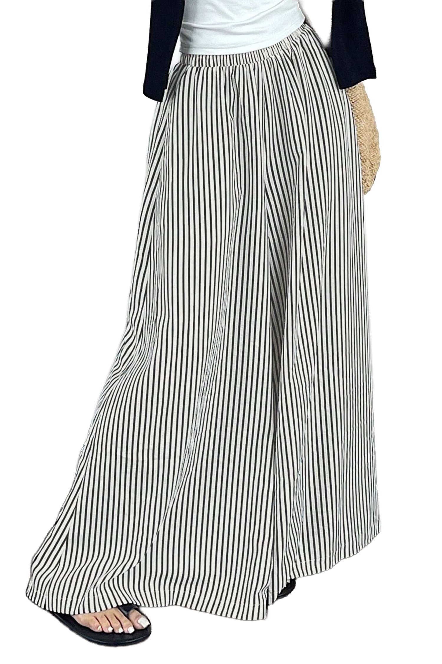Elastic Waist Ultra Wide Leg Pants