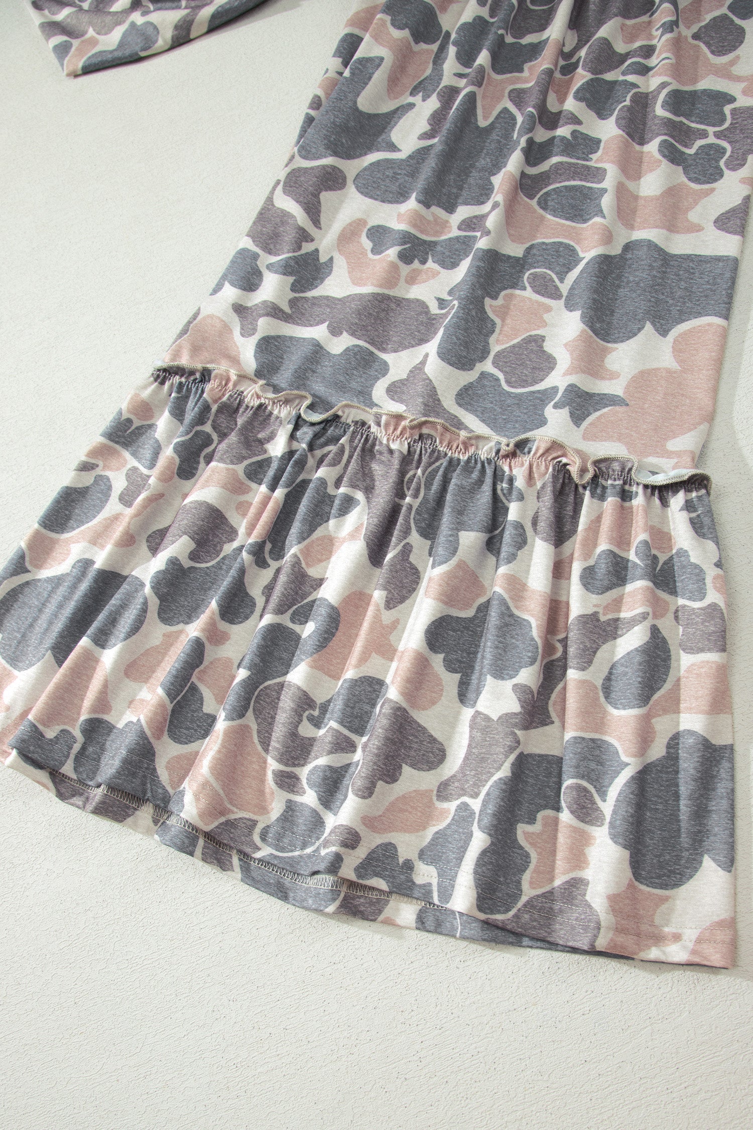 Beige Camo Print Wide Leg Casual Pants