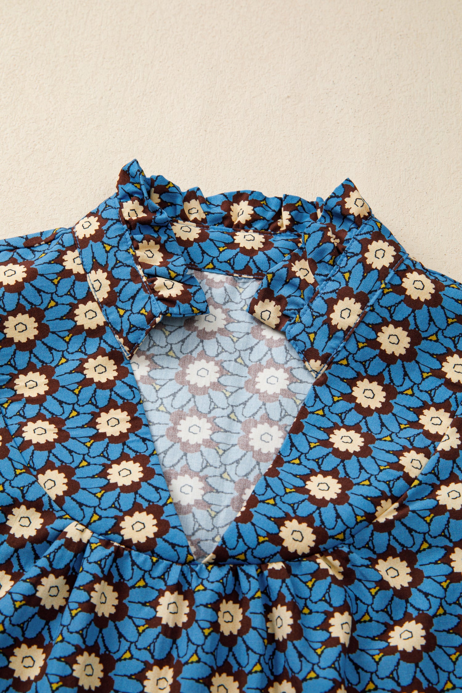 Pleated Detail Short Puff Sleeve Blouse