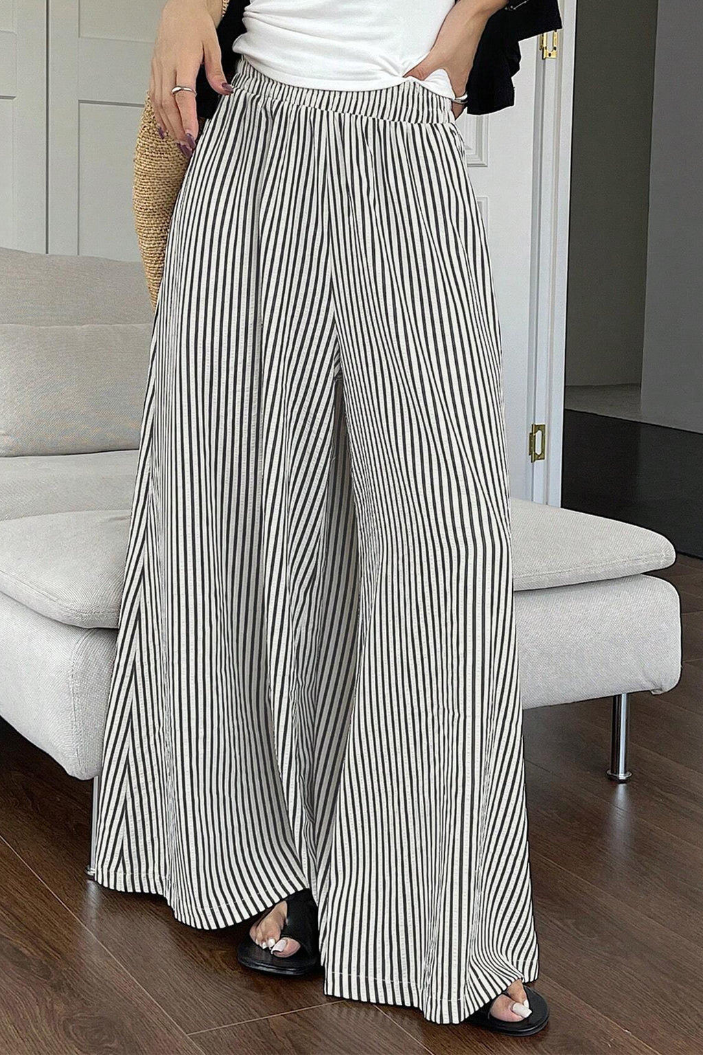 Elastic Waist Ultra Wide Leg Pants